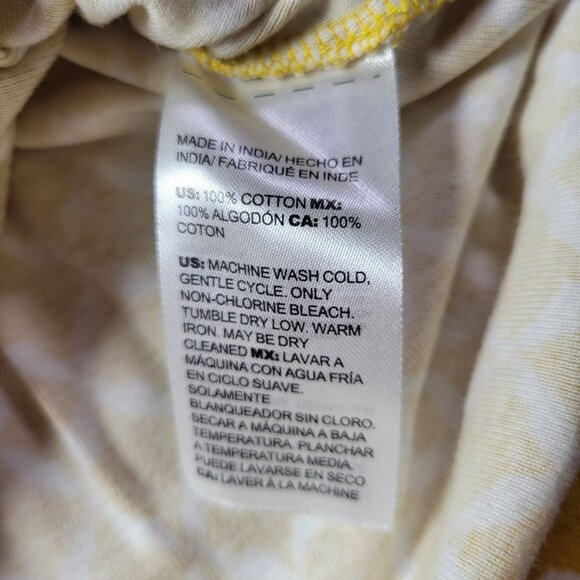 Chicos Women Yellow Diamond Pattern Causal Short Sleeve Cotton Top Size L - Picture 4 of 6
